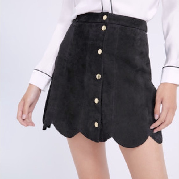 NWT American Eagle Suede Scallop Skirt - Picture 1 of 7